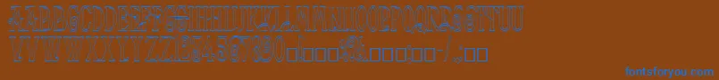 Helena Outline-Schriftart – Blaue Schriften auf braunem Hintergrund