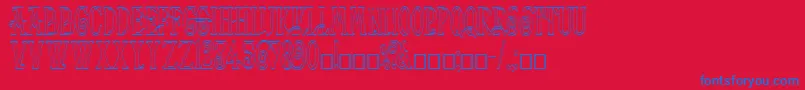 Helena Outline Font – Blue Fonts on Red Background