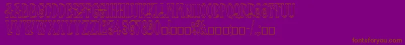 Weitere Informationen zur Helena Outline-Schriftart Helena Outline-Schriftart – Braune Schriften auf violettem Hintergrund