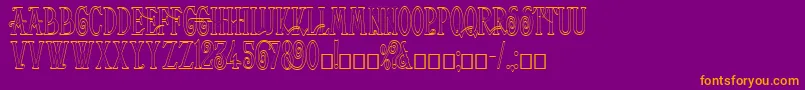Helena Outline Font – Orange Fonts on Purple Background