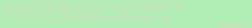 Fonte Helena Outline – fontes rosa em um fundo verde