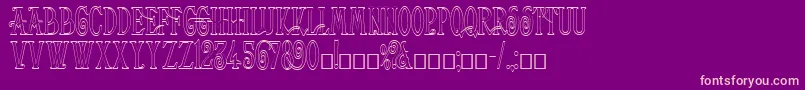 Helena Outline-fontti – vaaleanpunaiset fontit violetilla taustalla
