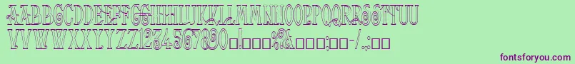 Helena Outline Font – Purple Fonts on Green Background