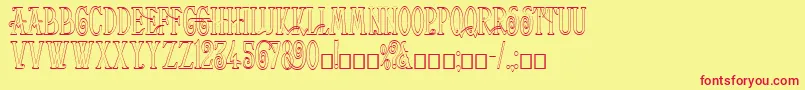 Helena Outline Font – Red Fonts on Yellow Background