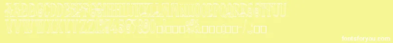 Helena Outline-Schriftart – Weiße Schriften auf gelbem Hintergrund