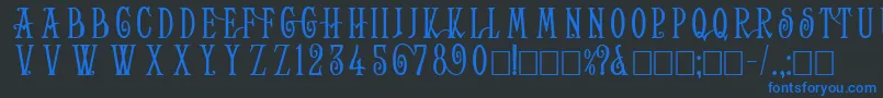 Helena Wide Font – Blue Fonts on Black Background