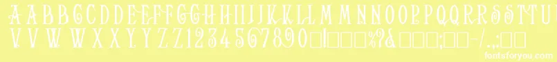 Helena Wide Font – White Fonts on Yellow Background