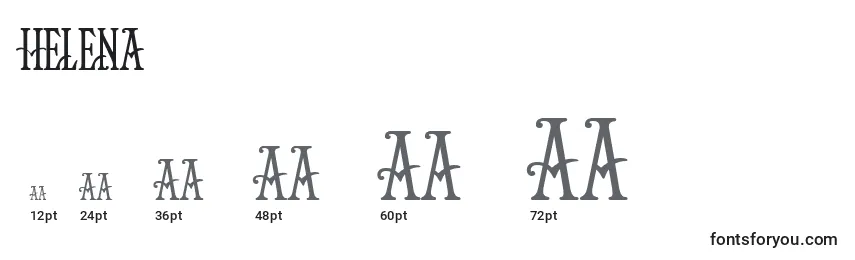 Размеры шрифта Helena (129294)