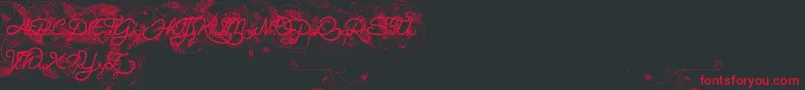 Helene  Queen K Font – Red Fonts on Black Background