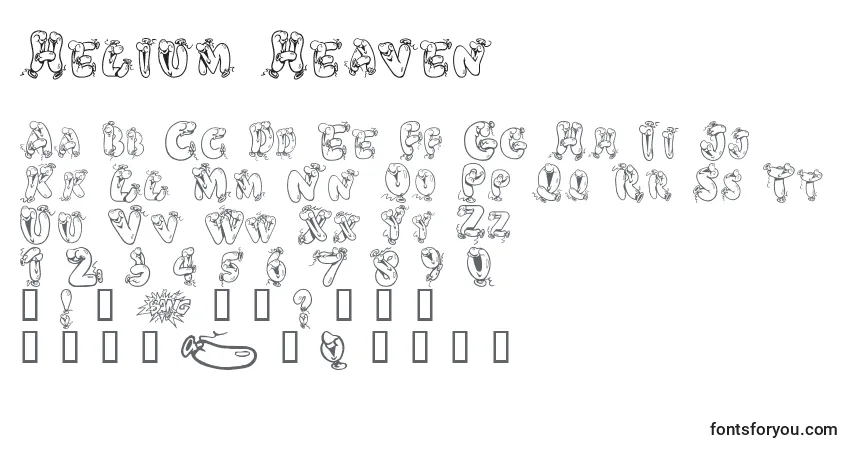 Шрифт Helium Heaven – алфавит, цифры, специальные символы