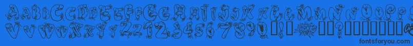 Helium Heaven Font – Black Fonts on Blue Background