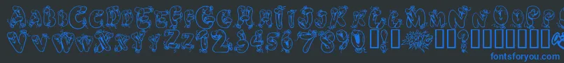 Helium Heaven Font – Blue Fonts on Black Background