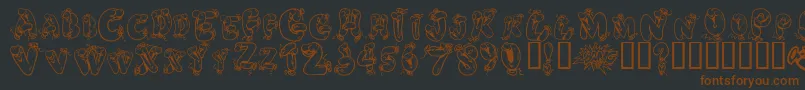 Helium Heaven-fontti – ruskeat fontit mustalla taustalla
