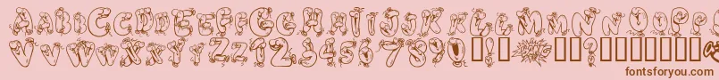 Helium Heaven Font – Brown Fonts on Pink Background