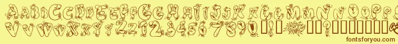 Helium Heaven Font – Brown Fonts on Yellow Background
