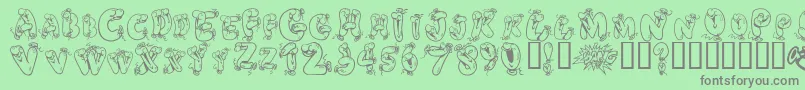 Helium Heaven-Schriftart – Graue Schriften auf grünem Hintergrund