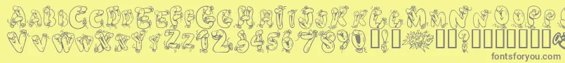 Helium Heaven Font – Gray Fonts on Yellow Background