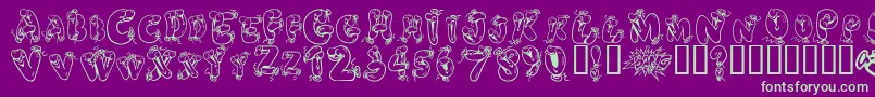 Helium Heaven Font – Green Fonts on Purple Background