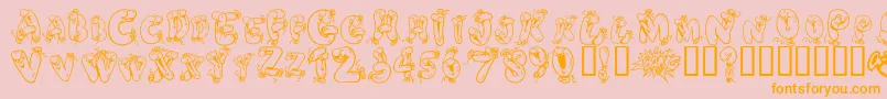Helium Heaven Font – Orange Fonts on Pink Background