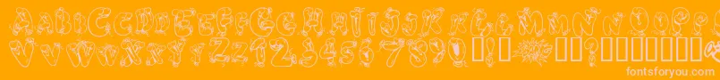 Helium Heaven-fontti – vaaleanpunaiset fontit oranssilla taustalla