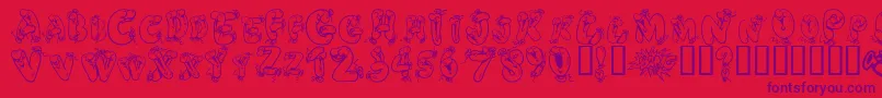 Helium Heaven Font – Purple Fonts on Red Background