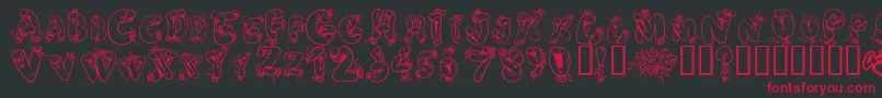 Helium Heaven Font – Red Fonts on Black Background