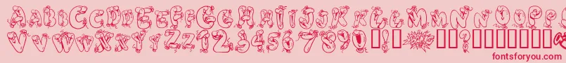 Helium Heaven Font – Red Fonts on Pink Background