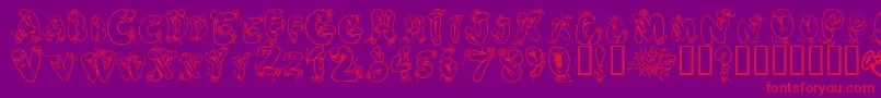 Helium Heaven Font – Red Fonts on Purple Background