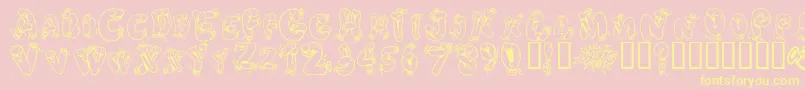 Helium Heaven Font – Yellow Fonts on Pink Background