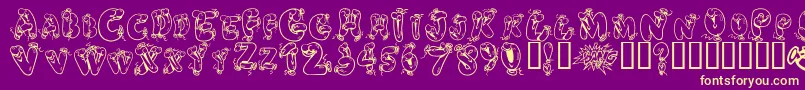 Helium Heaven Font – Yellow Fonts on Purple Background