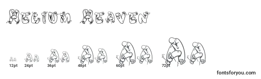 Helium Heaven Font Sizes