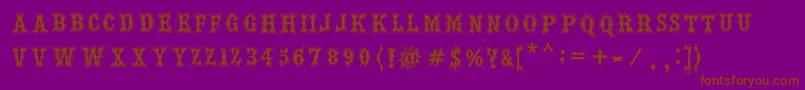 Hell Bar Font – Brown Fonts on Purple Background