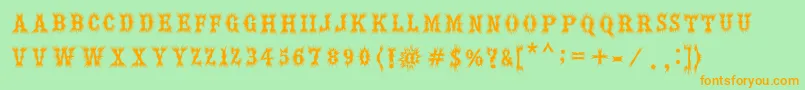 Hell Bar Font – Orange Fonts on Green Background