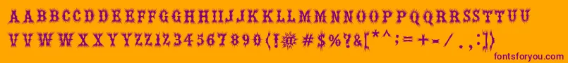 Hell Bar Font – Purple Fonts on Orange Background