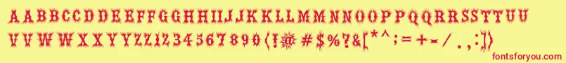 Hell Bar Font – Red Fonts on Yellow Background