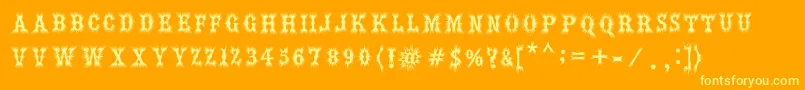 Hell Bar Font – Yellow Fonts on Orange Background