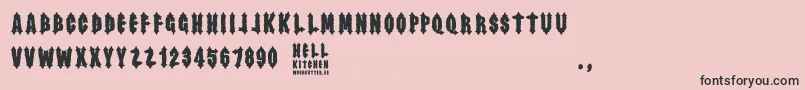 Hell Kitchen-Schriftart – Schwarze Schriften auf rosa Hintergrund