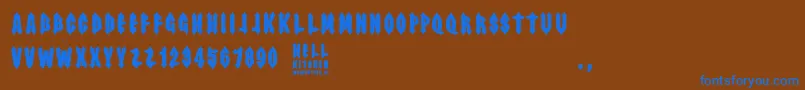 Hell Kitchen Font – Blue Fonts on Brown Background