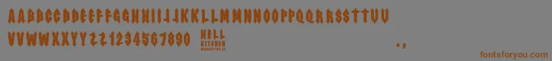 Hell Kitchen-Schriftart – Braune Schriften auf grauem Hintergrund