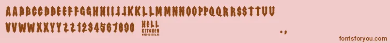 Czcionka Hell Kitchen – brązowe czcionki na różowym tle