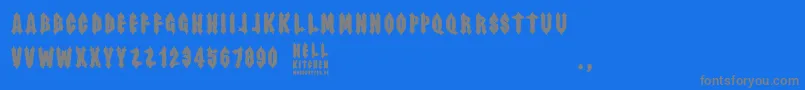 Czcionka Hell Kitchen – szare czcionki na niebieskim tle