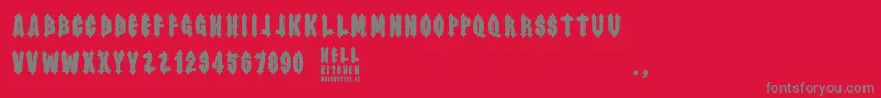 Hell Kitchen Font – Gray Fonts on Red Background