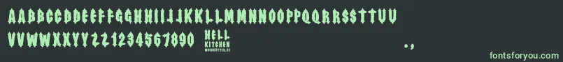 Hell Kitchen Font – Green Fonts on Black Background