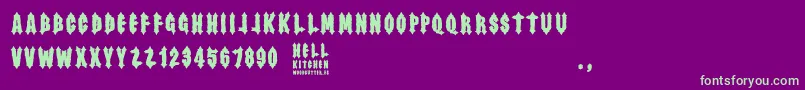fuente Hell Kitchen – Fuentes Verdes Sobre Fondo Morado