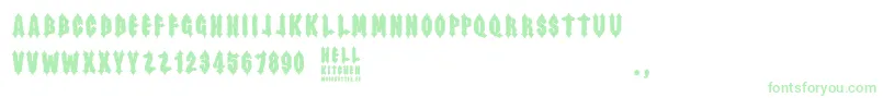 Fonte Hell Kitchen – fontes verdes em um fundo branco