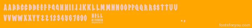 Fonte Hell Kitchen – fontes rosa em um fundo laranja