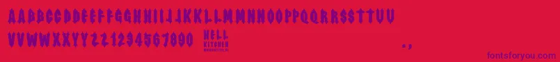 Hell Kitchen Font – Purple Fonts on Red Background