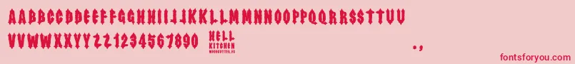 Hell Kitchen Font – Red Fonts on Pink Background