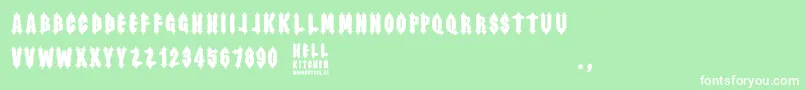 Hell Kitchen Font – White Fonts on Green Background