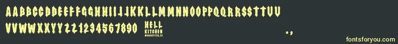 Hell Kitchen-fontti – keltaiset fontit mustalla taustalla